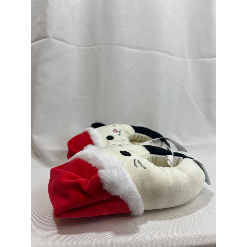 Squishmallows Santa Hat Cat Plush Slippers Off-White Black Holiday Toddler 11/12 - Picture 4 of 5